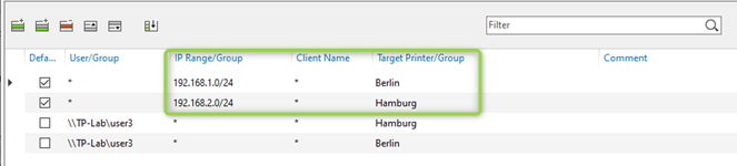 Direct different IP ranges to targeted printer groups, ensuring seamless access across locations.